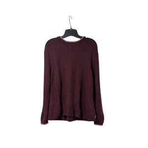 Woolrich Cabernet Heather 100% Wool Crewneck Sweater Sz L